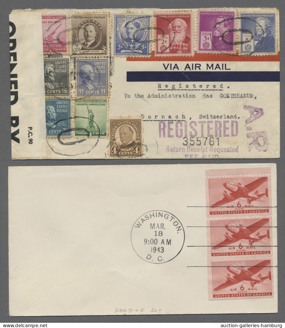 Cover United States: 1850-1951 (ca.), Partie Von Etwa 75 Belegen Mit U.a. 4 Frühen Mar - Briefe U. Dokumente