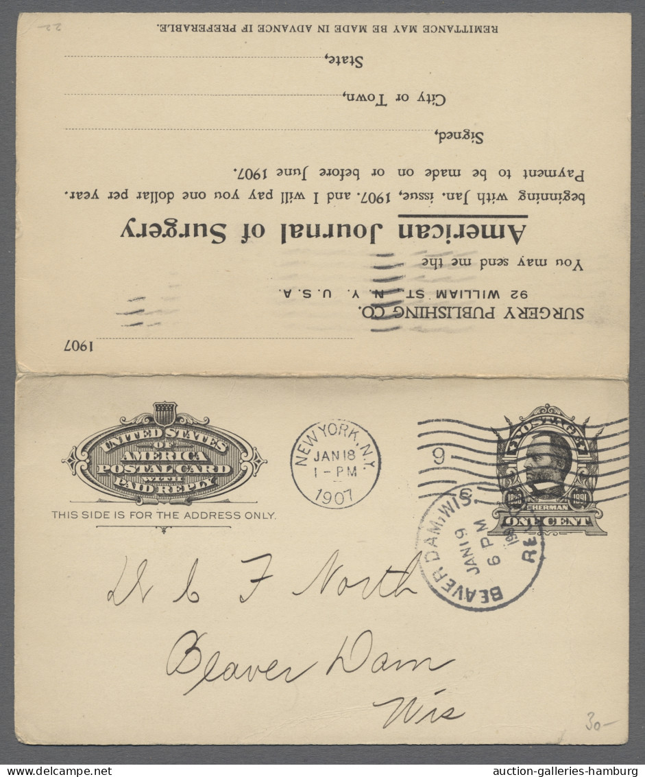 GA United States - Postal Stationary: 1871-1953 (ca.), Partie Von Etwa 430 Gebrauch - Sonstige & Ohne Zuordnung