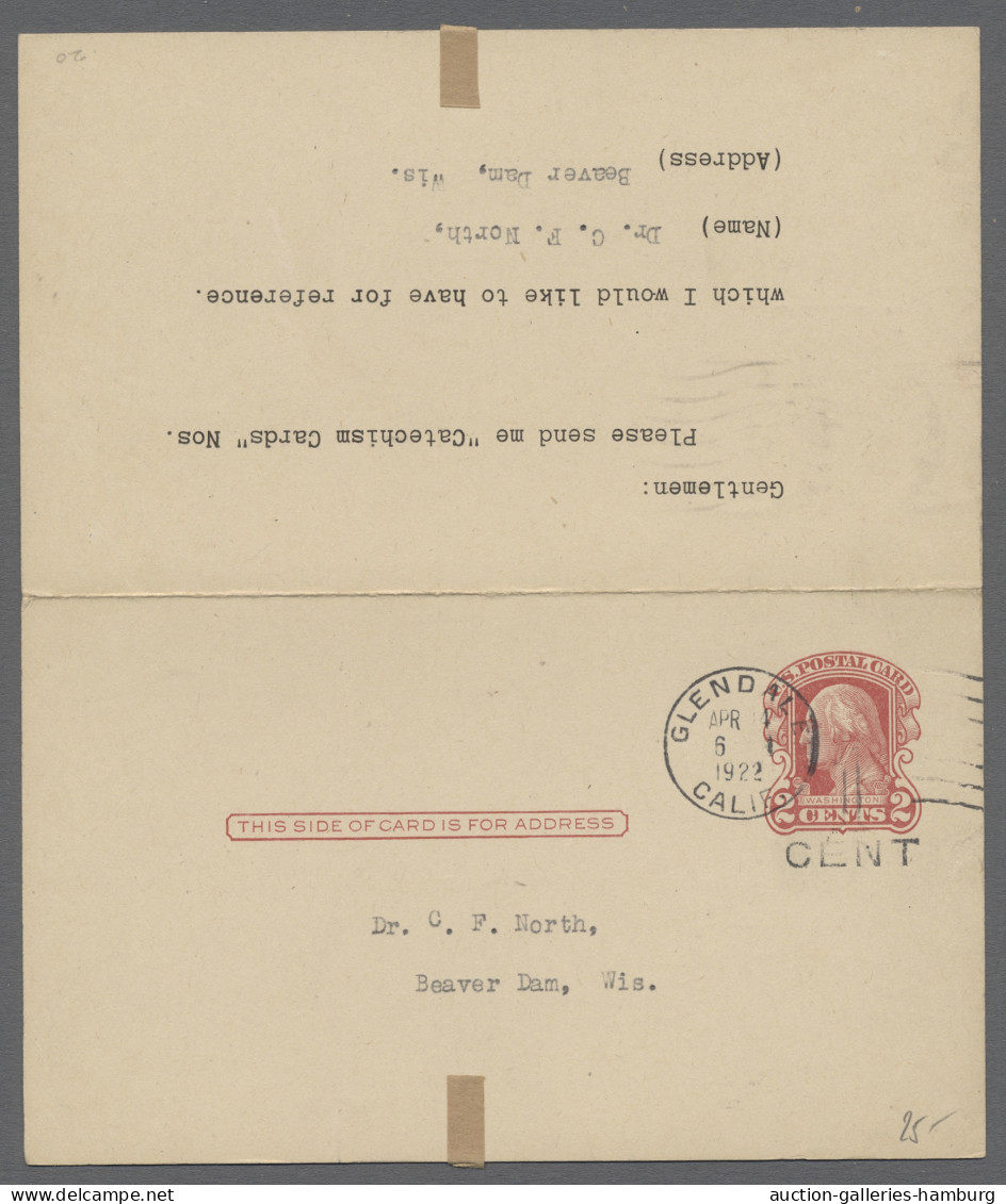 GA United States - Postal Stationary: 1871-1953 (ca.), Partie Von Etwa 430 Gebrauch - Sonstige & Ohne Zuordnung