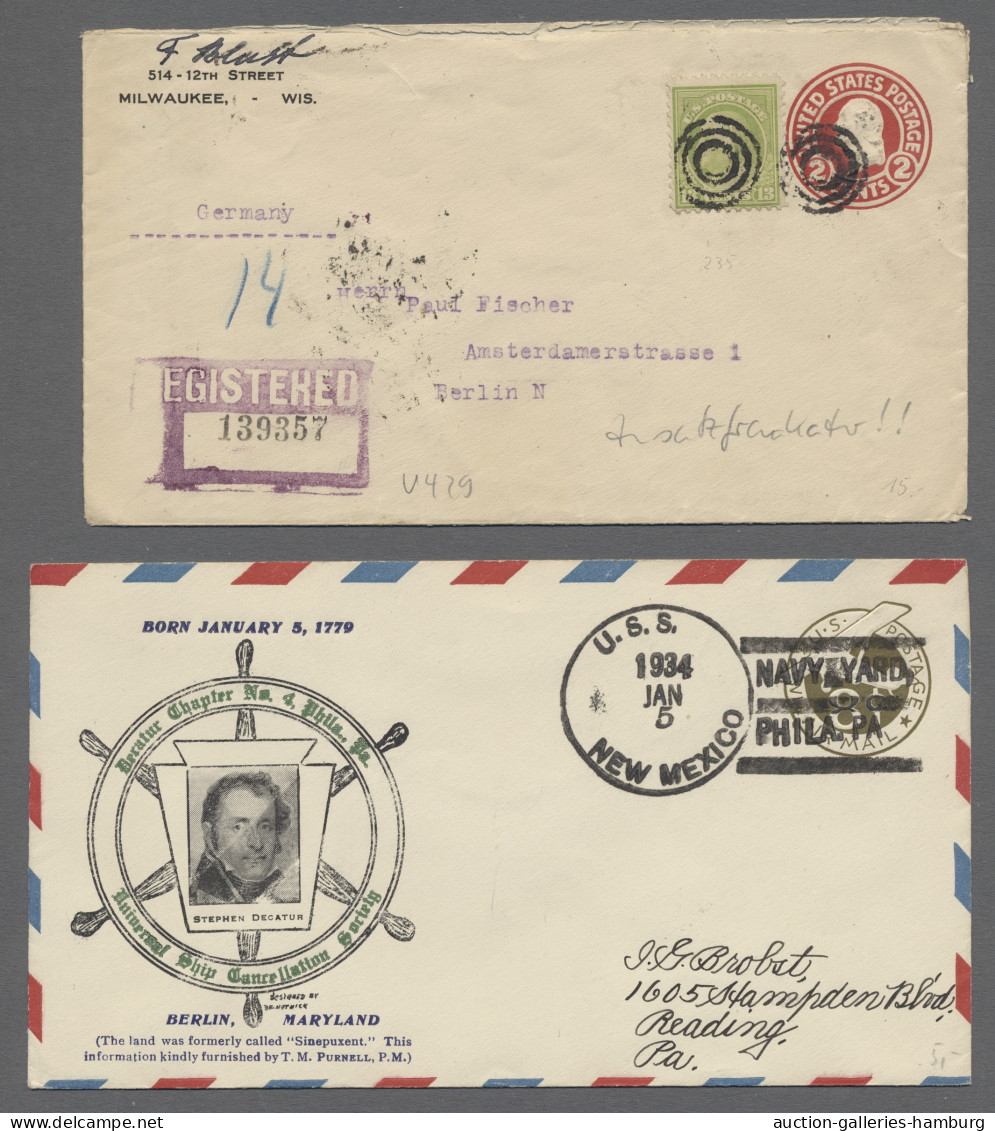 GA United States - Postal Stationary: 1871-1953 (ca.), Partie von etwa 430 gebrauch