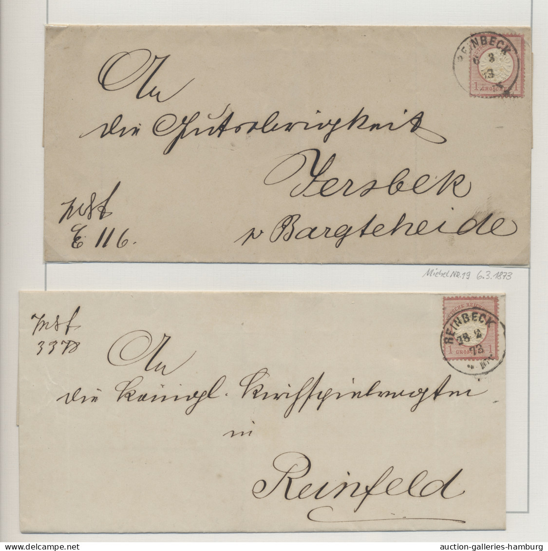 Brf./Briefstück/o Heimat: Schleswig-Holstein: 1840-1990 (ca.) REINBEK (KREIS STORMARN), Heimatsamm - Other