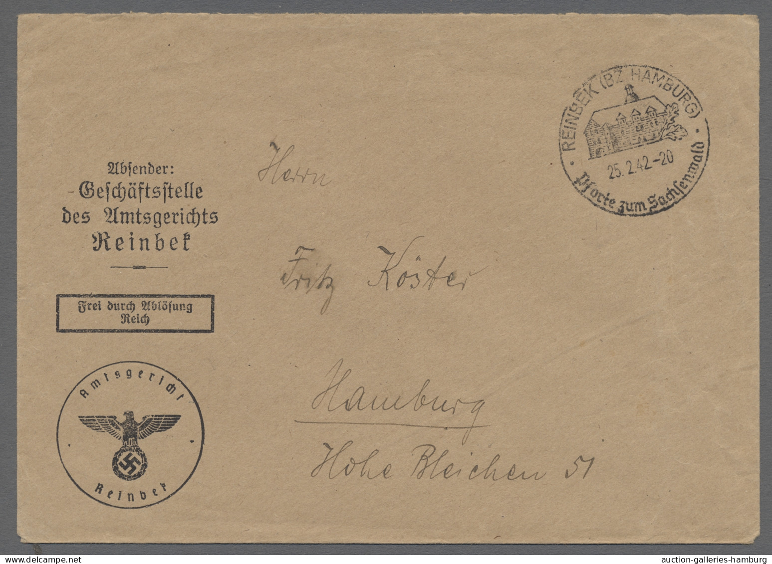 Brf./Briefstück/o Heimat: Schleswig-Holstein: 1840-1990 (ca.) REINBEK (KREIS STORMARN), Heimatsamm