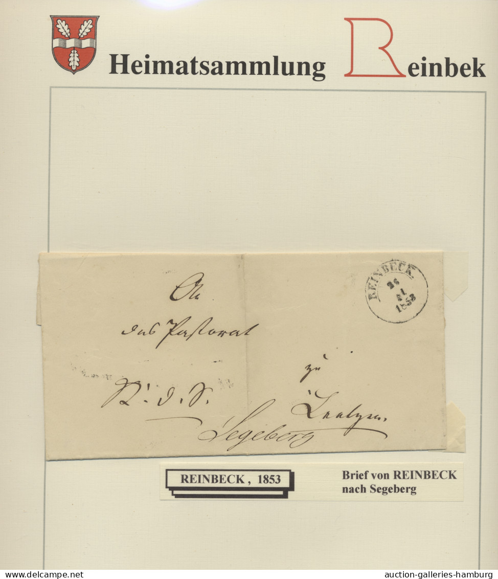 Brf./Briefstück/o Heimat: Schleswig-Holstein: 1840-1990 (ca.) REINBEK (KREIS STORMARN), Heimatsamm