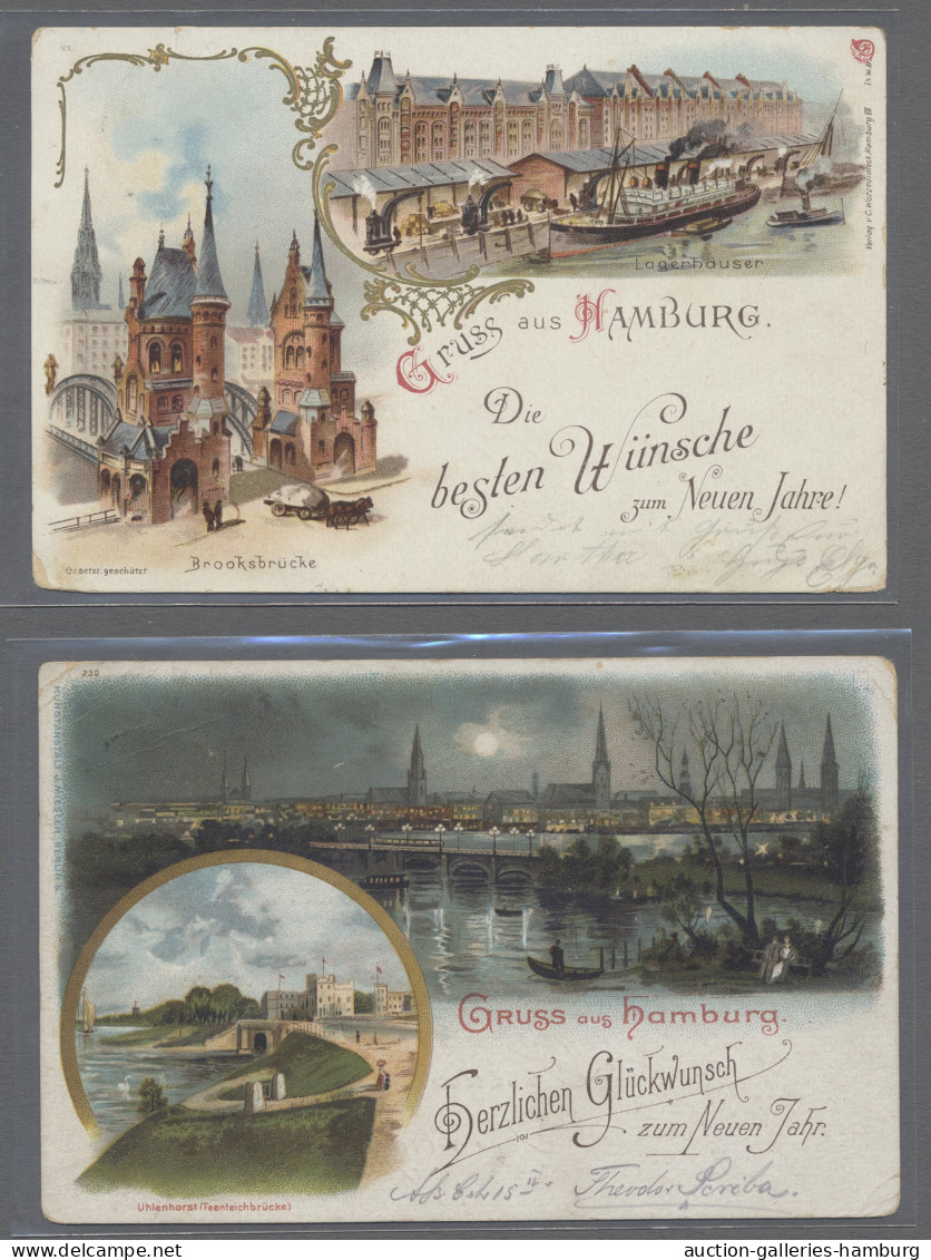 Brf. Ansichtskarten: Hamburg: HAMBURG, 1895-1913, 18 (bis Auf Eine Dublette) Verschie - Other & Unclassified