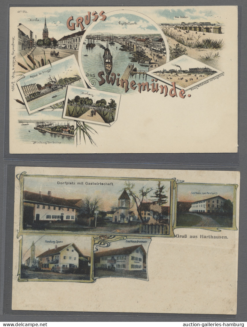 AK Ansichtskarten: 1897-1946, Partie Von Etwa 200 Ansichtskarten Mit U.a. Deutschla - 500 Postcards Min.