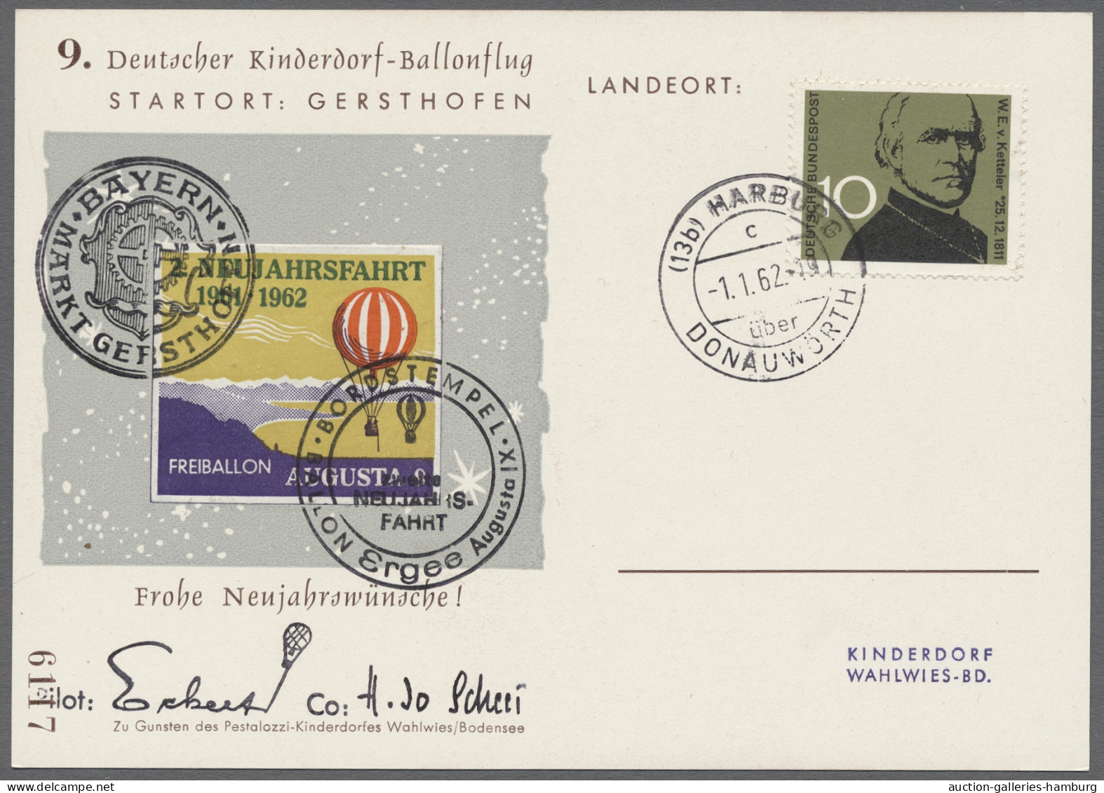 Air Mail Balloon Mail: 1952-1986, Partie Von 28 Ballonpostbelegen Mit U.a. Christkindl-We - Airships