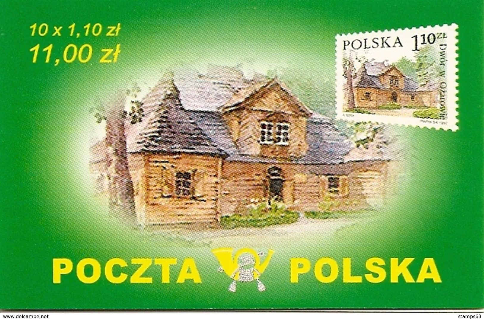 POLAND / POLEN, 2002, Booklet 51,  10x1.10 Manor Houses - Carnets