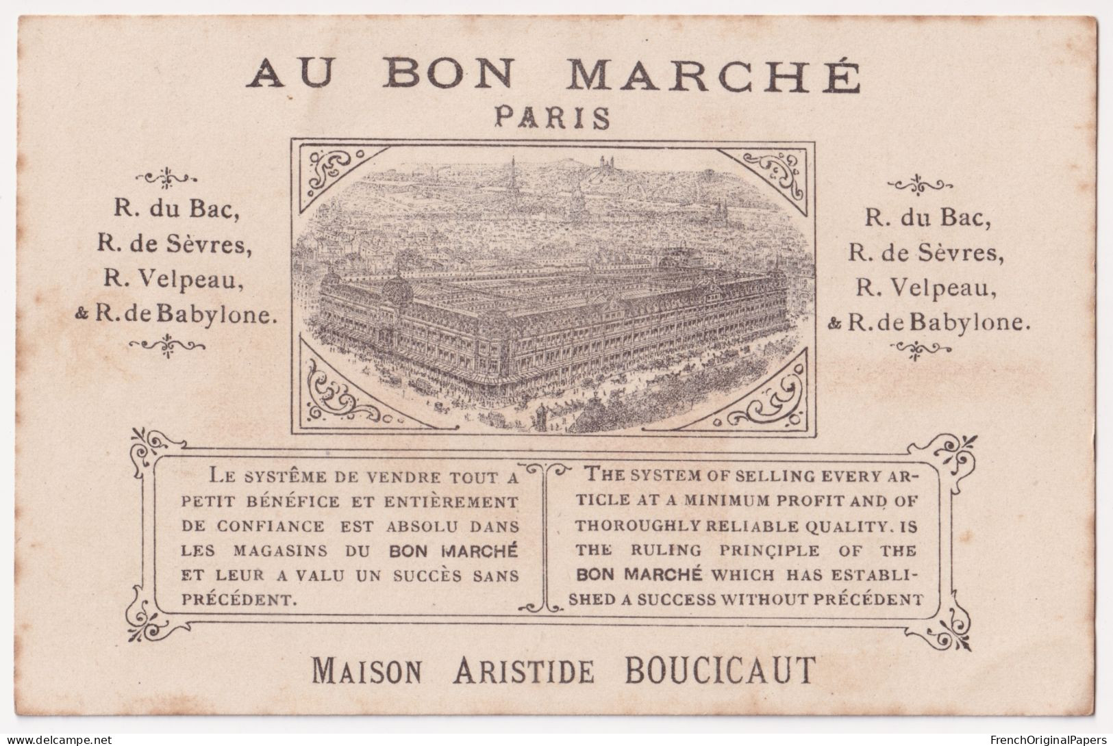 Rare Chromo Dorée 1880s Hutinet Au Bon Marché Paris Enfant Violon Musique Musicien Partition Orchestre A43-5 - Au Bon Marché