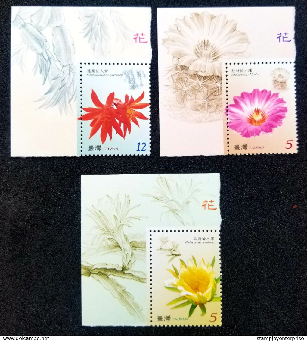 Taiwan Cactus Flowers 2008 Plant Flora Flower (stamp Corner Margin) MNH - Unused Stamps