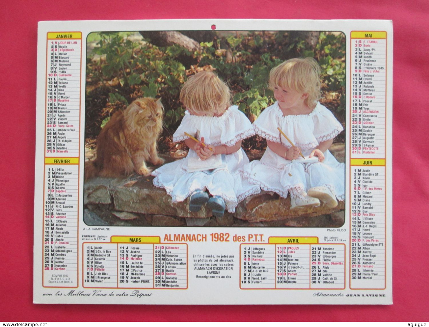 LOT DE 31 CALENDRIERS ALMANACHS De 1982 à 2016  CHIEN, CHAT, POUSSIN LAVIGNE OBERTHUR OLLER - Grand Format : 1981-90