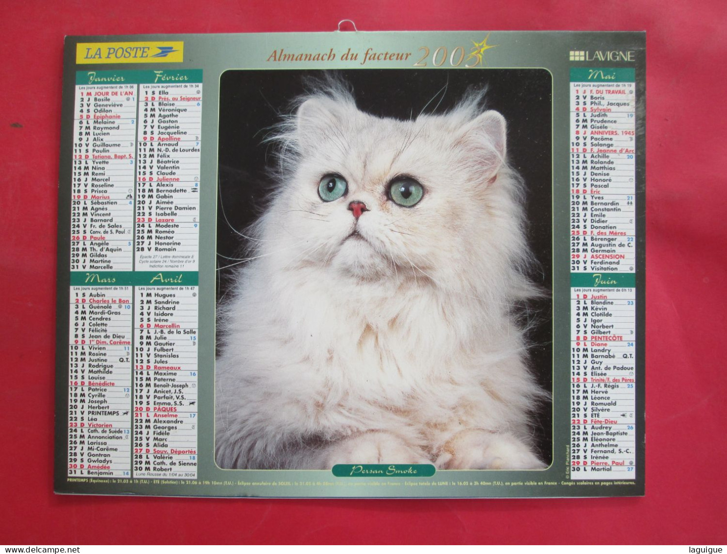 LOT DE 31 CALENDRIERS ALMANACHS de 1982 à 2016  CHIEN, CHAT, POUSSIN LAVIGNE OBERTHUR OLLER