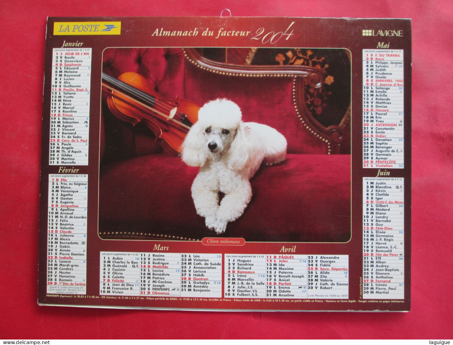 LOT DE 31 CALENDRIERS ALMANACHS de 1982 à 2016  CHIEN, CHAT, POUSSIN LAVIGNE OBERTHUR OLLER