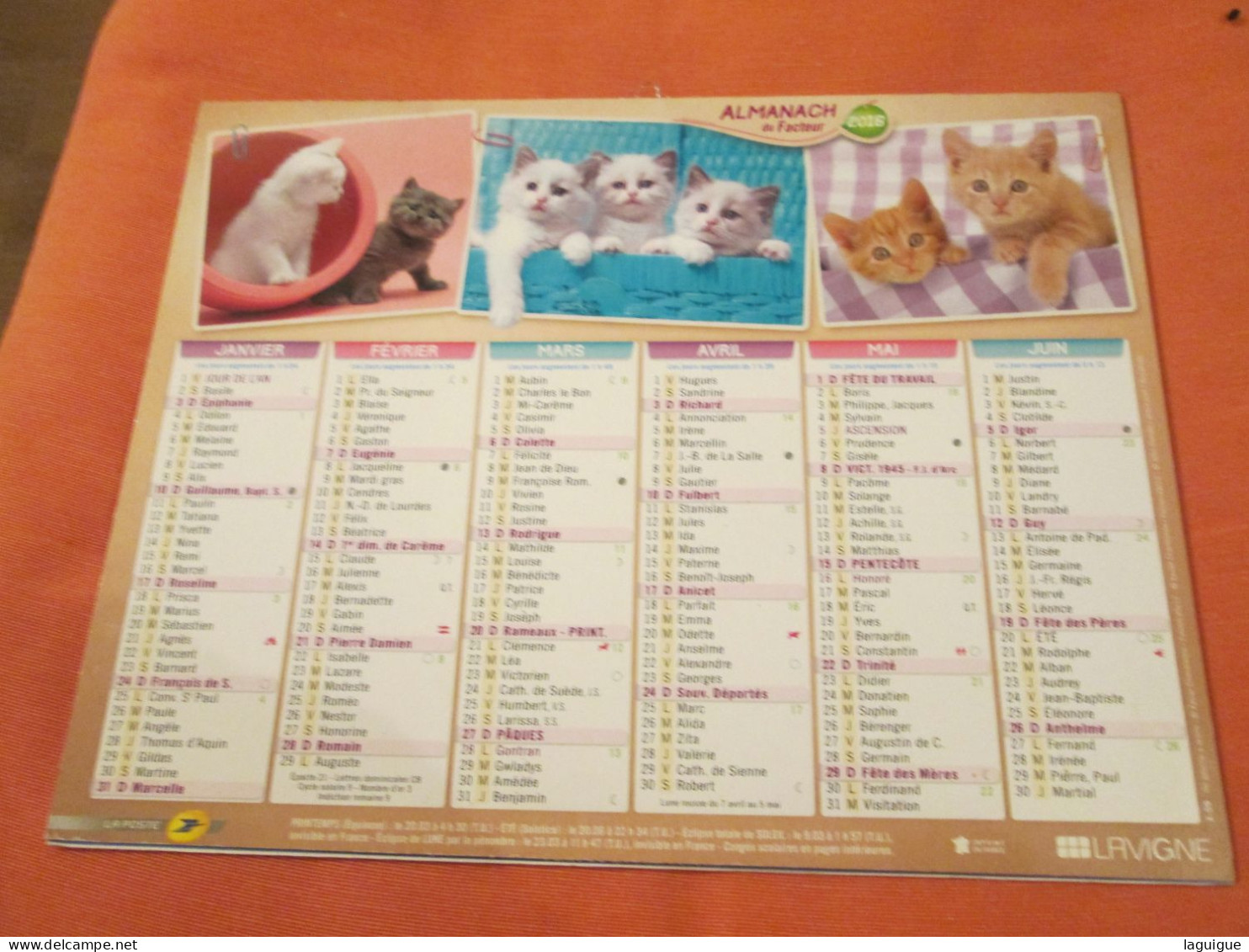 LOT DE 31 CALENDRIERS ALMANACHS de 1982 à 2016  CHIEN, CHAT, POUSSIN LAVIGNE OBERTHUR OLLER