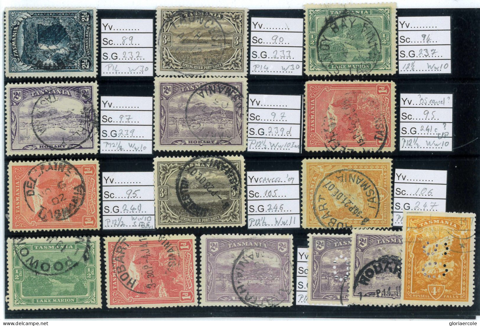 P1841 - TASMANIA , NICE LOT IN 2 CARDS, MOSTLY VF USED. - Autres & Non Classés