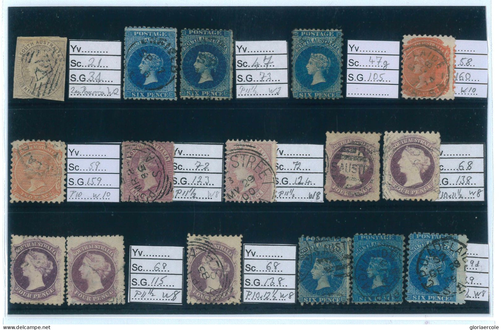 P1785 - SOUTH AUSTRALIA ,NICE CLEAN LOT ALL STAMPS CATALOGUED WITH SG AND SCOTT NUMBER. - Altri & Non Classificati