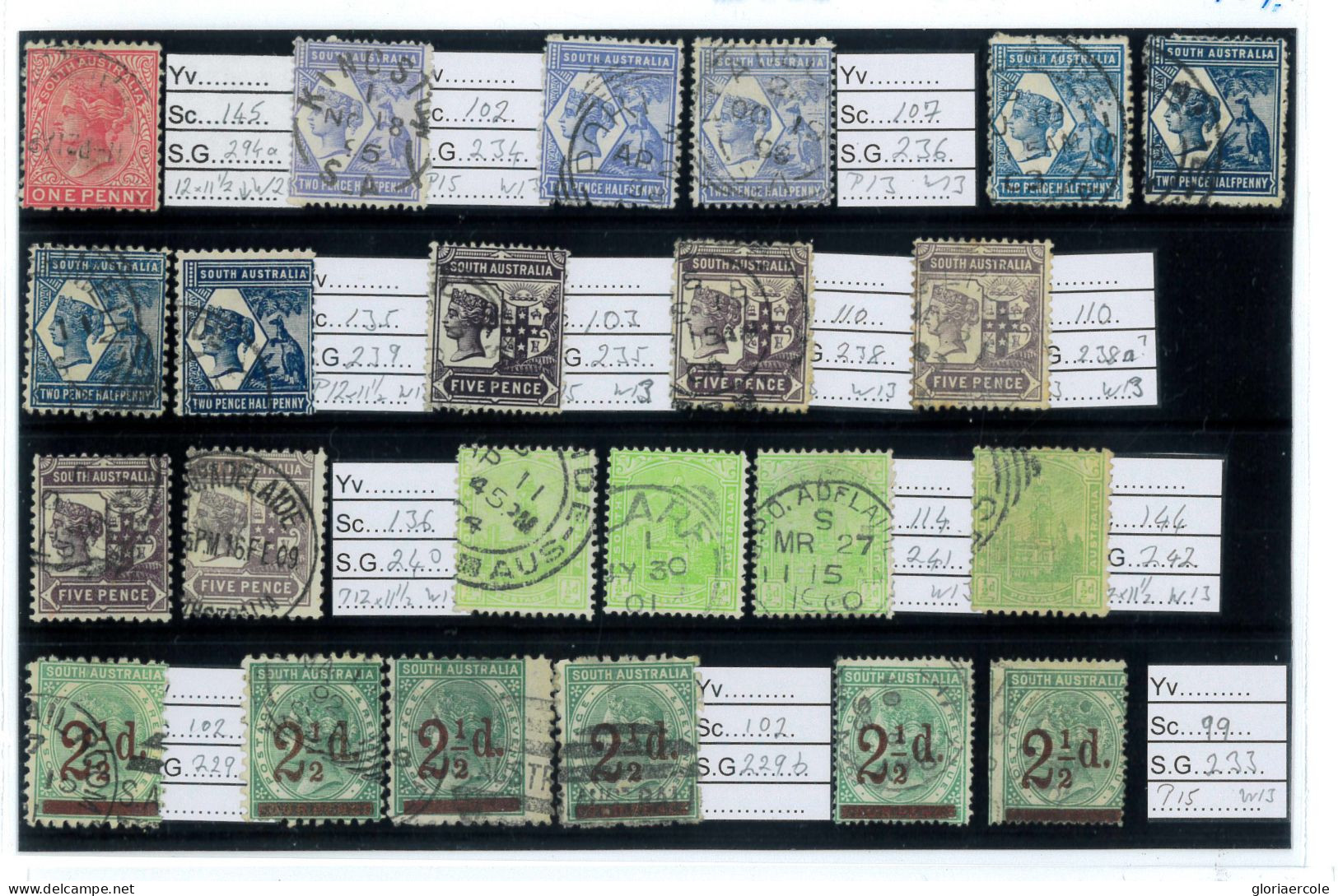 P1783 - SOUTH AUSTRALIA ,NICE CLEAN LOT ALL STAMPS CATALOGUED WITH SG AND SCOTT NUMBER. - Other & Unclassified