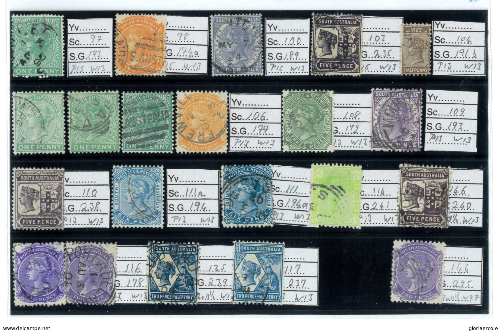 P1780 - SOUTH AUSTRALIA ,NICE CLEAN LOT ALL STAMPS CATALOGUED WITH SG AND SCOTT NUMBER. - Otros & Sin Clasificación