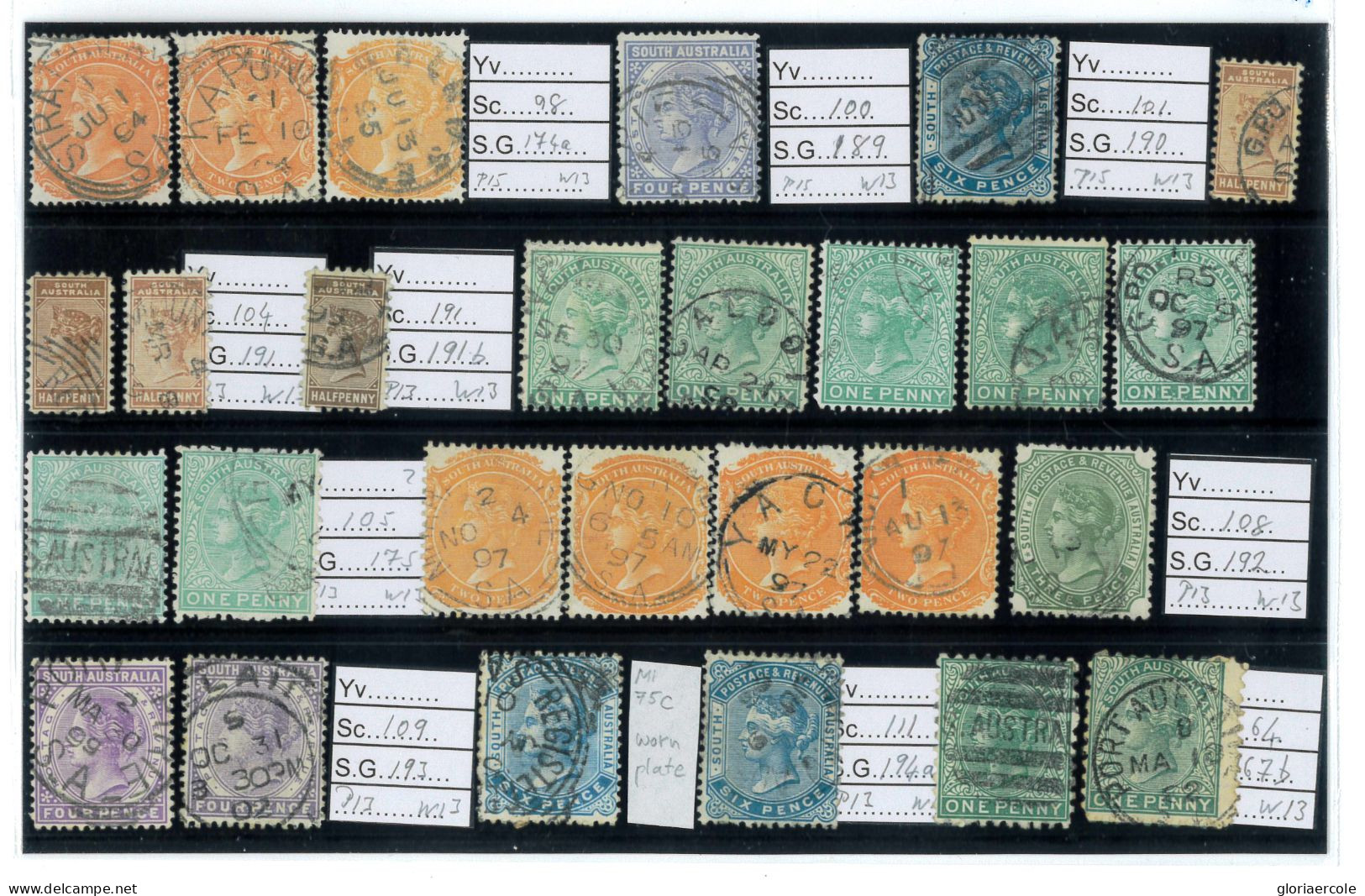 P1784 - SOUTH AUSTRALIA ,NICE CLEAN LOT ALL STAMPS CATALOGUED WITH SG AND SCOTT NUMBER. - Autres & Non Classés