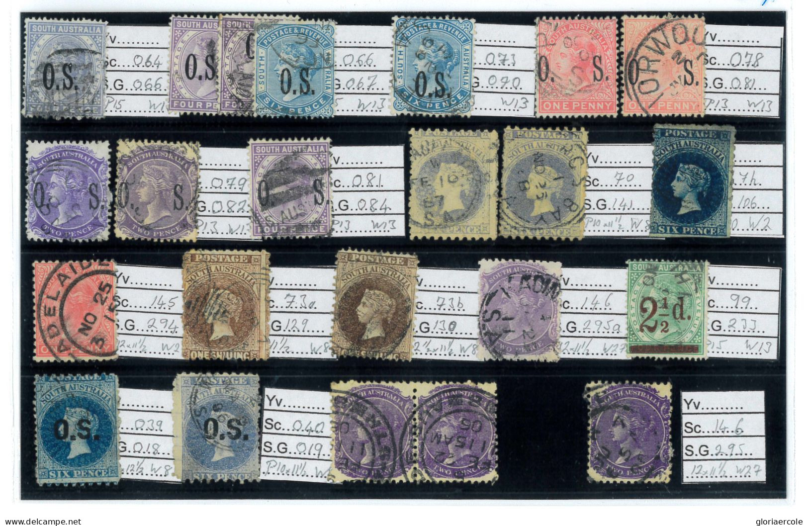 P1782 - SOUTH AUSTRALIA ,NICE CLEAN LOT ALL STAMPS CATALOGUED WITH SG AND SCOTT NUMBER. - Autres & Non Classés