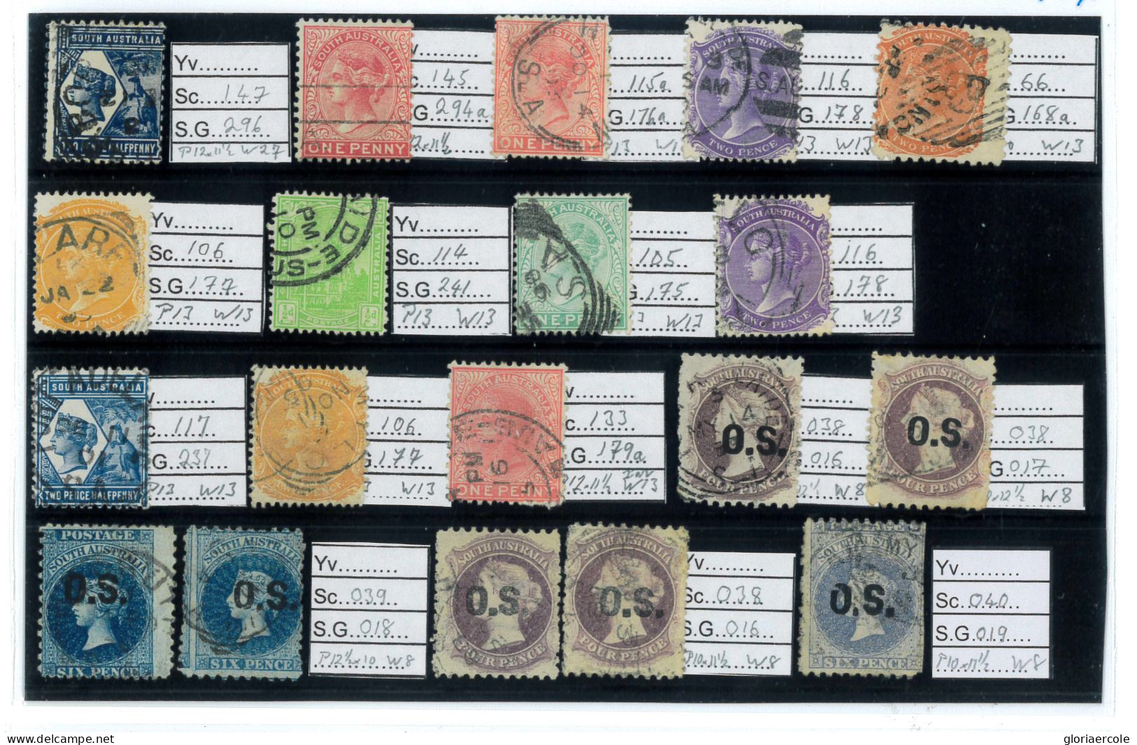 P1781 - SOUTH AUSTRALIA ,NICE CLEAN LOT ALL STAMPS CATALOGUED WITH SG AND SCOTT NUMBER. - Sonstige & Ohne Zuordnung