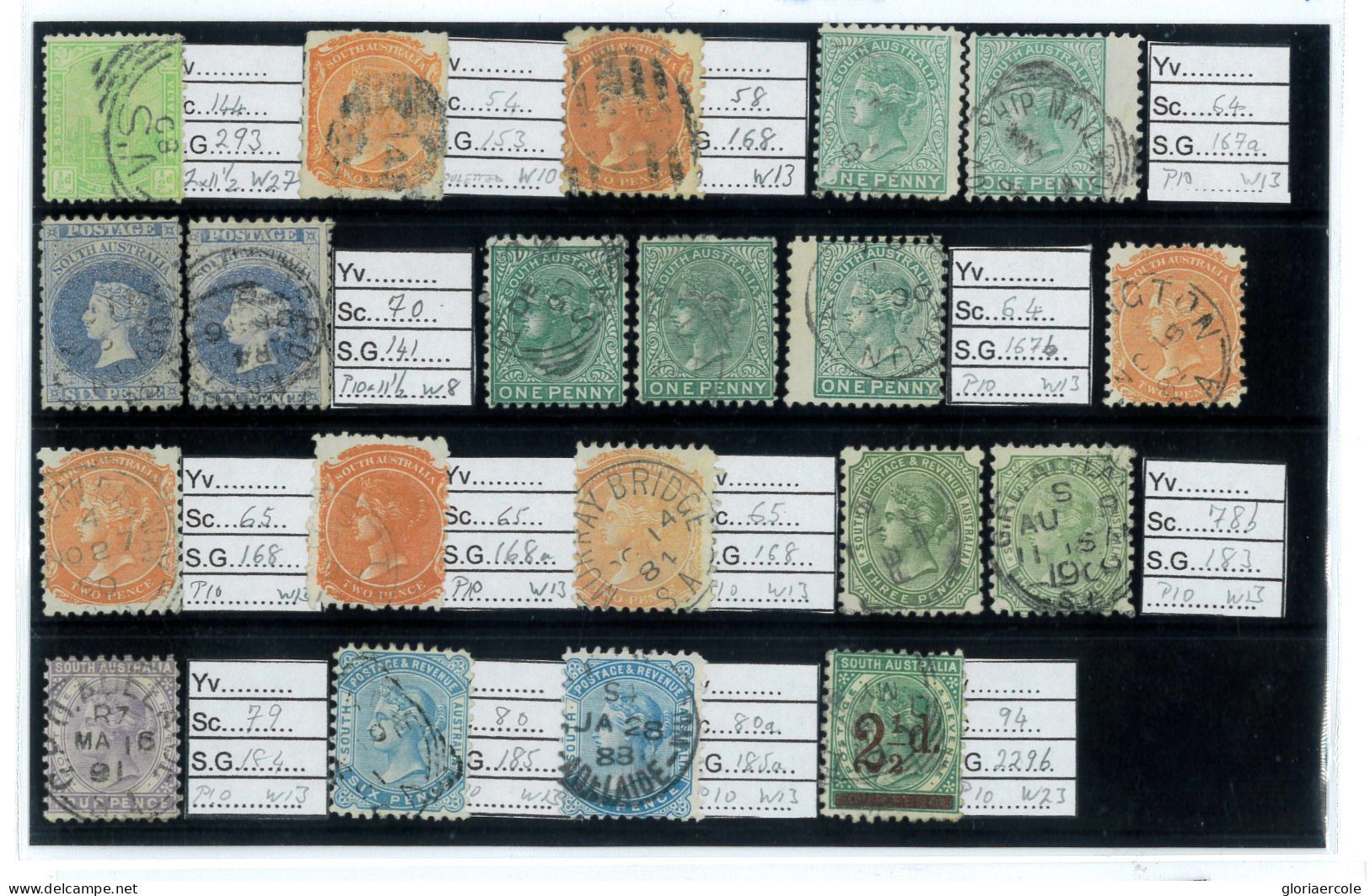 P1779 - SOUTH AUSTRALIA ,NICE CLEAN LOT ALL STAMPS CATALOGUED WITH SG AND SCOTT NUMBER. - Andere & Zonder Classificatie