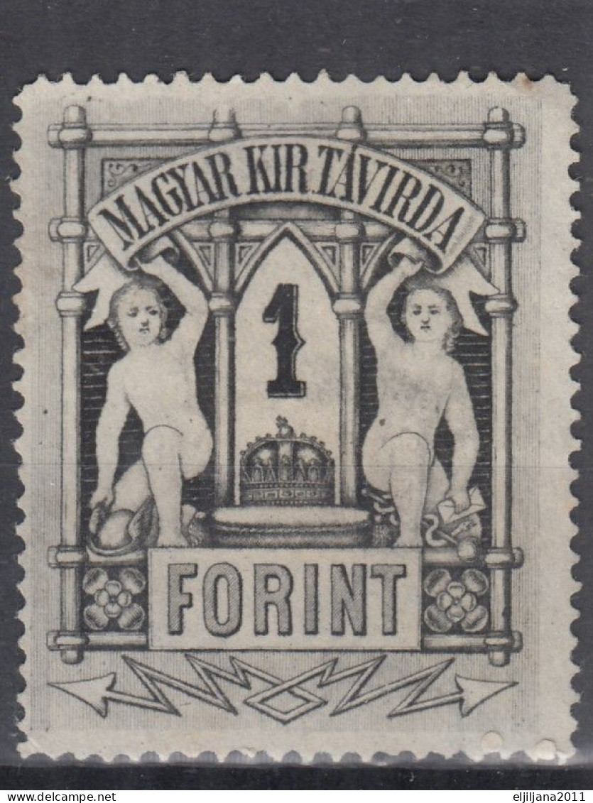 ⁕ Hungary 1873 -1874 ⁕ Telegraph Stamps 1 & 2 Forint ⁕ 2v No Gum & MH - Telégrafos