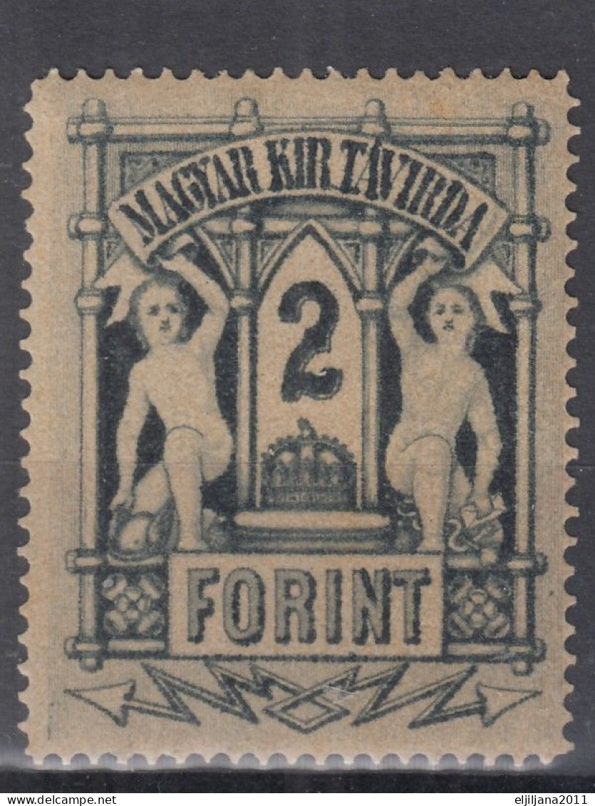 ⁕ Hungary 1873 -1874 ⁕ Telegraph Stamps 1 & 2 Forint ⁕ 2v No Gum & MH - Telegraphenmarken