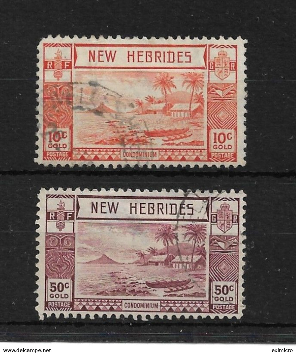 NEW HEBRIDES 1938 10c, 50c  SG 53, 59  FINE USED Cat £5.25 - Gebruikt