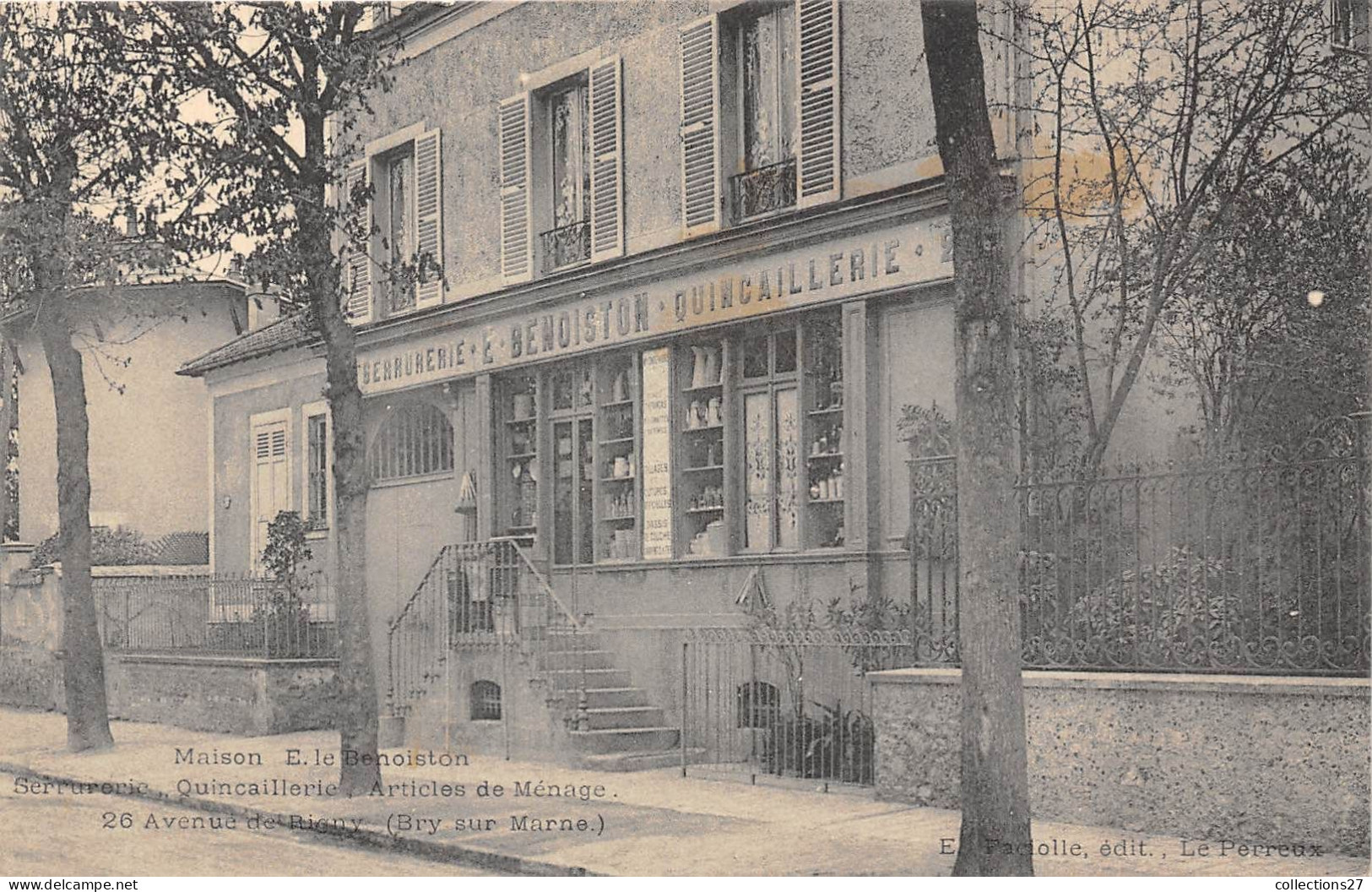 94-BRY-SUR-MARNE- MAISON EMILE BENOISTON- 26 AVENUE DE RIGNY SERRURERIE QUINCAILLERIE ARTICLES DE MENAGES - Bry Sur Marne