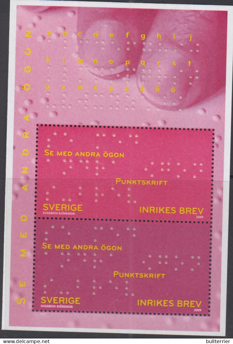 MEDICINE- SWEDEN -  2009 - LOUIS BRAILLE SOUVENIR SHEET  MINT NEVER HINGED - Handicaps