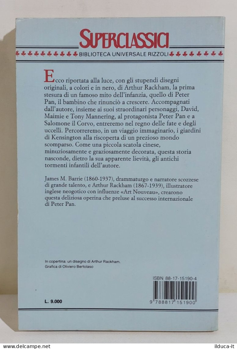 I116836 James M. Barrie - Peter Pan Nei Giardini Di Kensington - Rizzoli 1993 - Enfants Et Adolescents