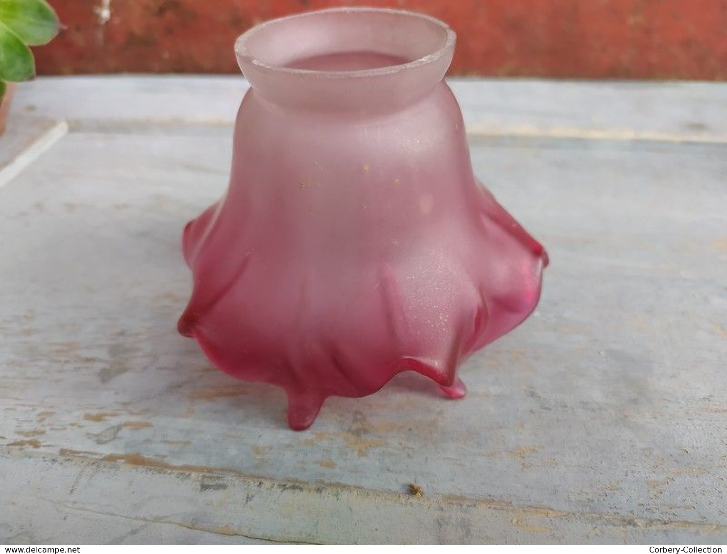 Petite Tulipe de Lampe Fleur Pétales Verre Rose Dégradé