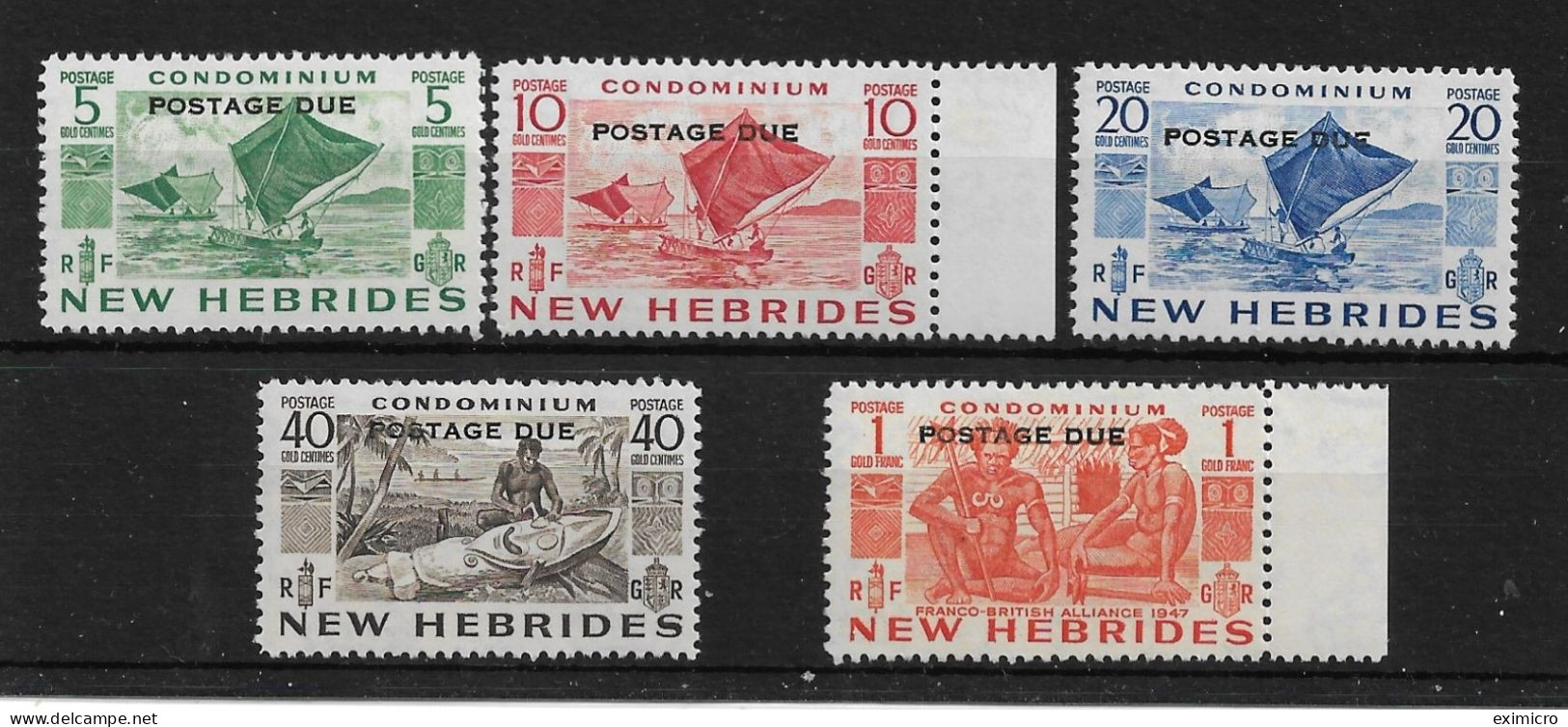 NEW HEBRIDES 1953 POSTAGE DUE SET SG D11/D15 UNMOUNTED MINT/VERY LIGHTLY MOUNTED MINT Cat £30 - Gebraucht