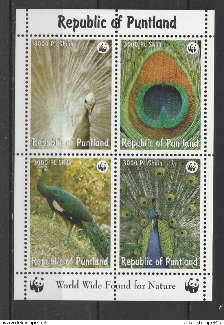 Motive  Tierwelt & Fauna Vögel Pfauen Block Mit 4 Marken  ** World Wide Found For Nature - Peacocks