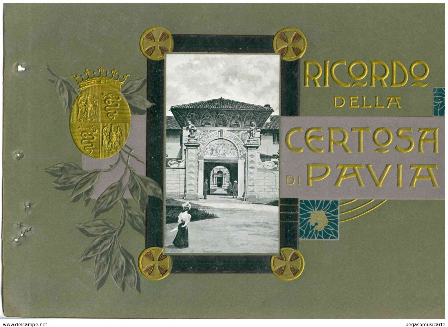 COPERTINA ALBUM FOTOGRAFICO CARTOLINA RICORDO DELLA CERTOSA DI PAVIA SOLO COPERTINA - CM 20X30 - Libros & Catálogos
