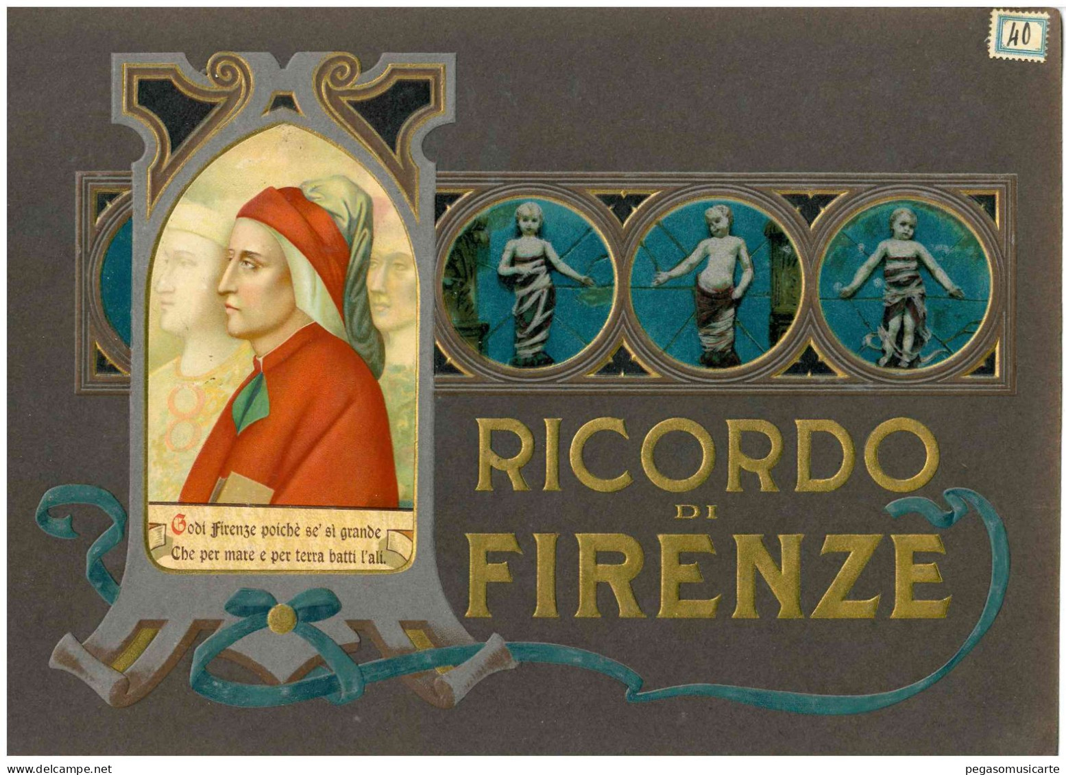 COPERTINA ALBUM FOTOGRAFICO CARTOLINA RICORDO DI FIRENZE SOLO COPERTINA - CM 20X30 - Bücher & Kataloge