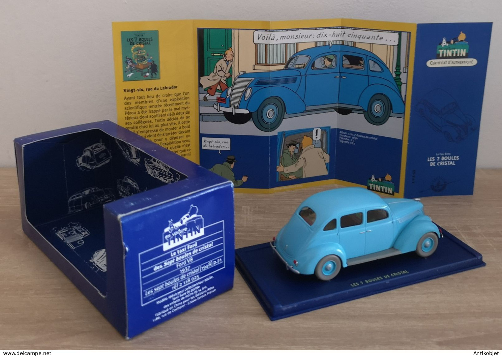 Tintin Sept Boules De Cristal Taxi Ford V8 1937 Atlas 1:43 - Norev