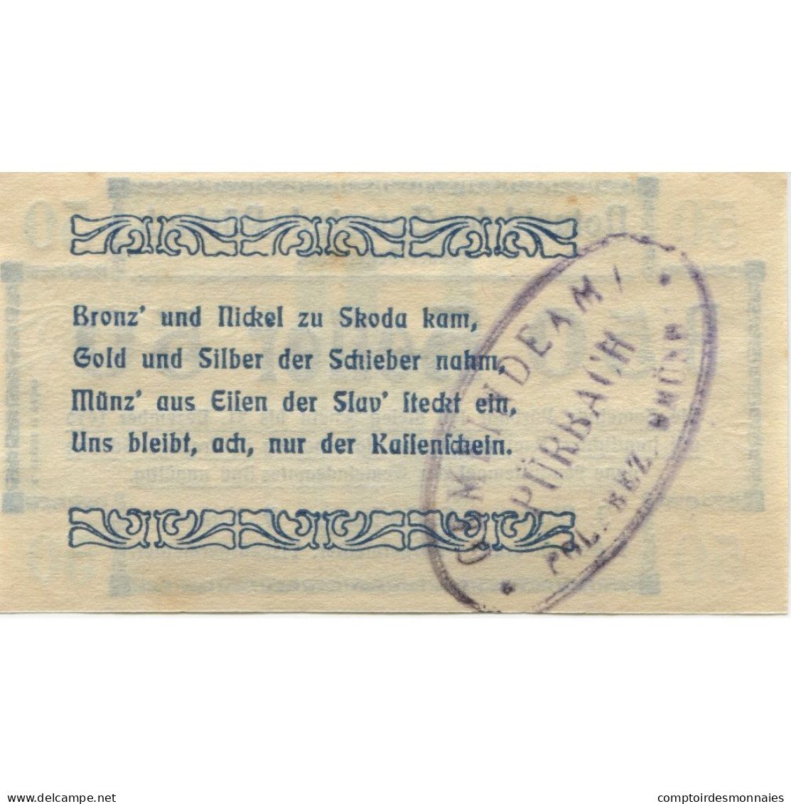 Billet, Autriche, Pürbach, 50 Heller, Valeur Faciale, 1920 SPL Mehl:FS 793IIb - Oesterreich