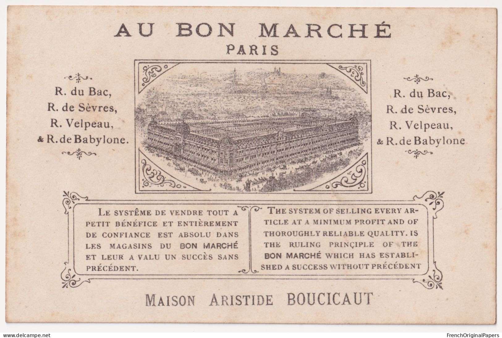 Rare Chromo Dorée 1880s Hutinet Au Bon Marché Paris Enfant Arbre Bébé Peinture Sauterelle Peintre Insecte Art A43-67 - Au Bon Marché