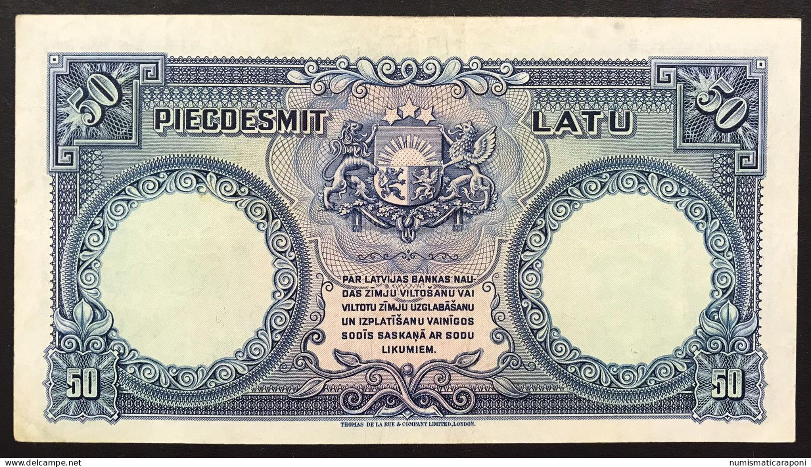 Latvijas Lettonia LATVIA LETTLAND 50 LATU 1939 PICK#20 Bb+ LOTTO 299 - Letland