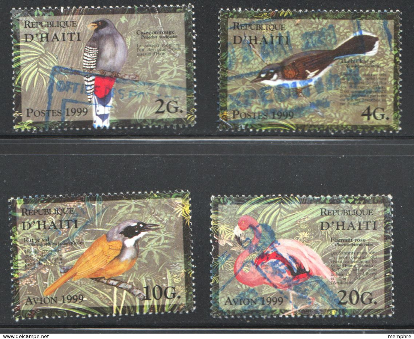 1999  Oiseaux  Sc 909-912  Oblitérés - Haiti