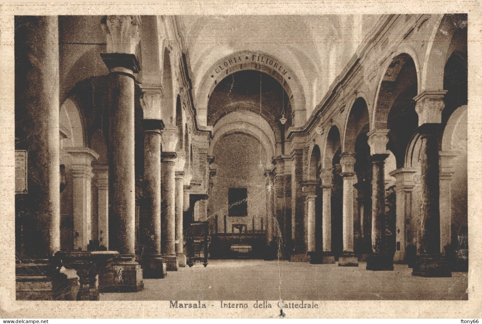 Cartolina Marsala - Interno Della Cattedrale - FP VG 1942 - Marsala