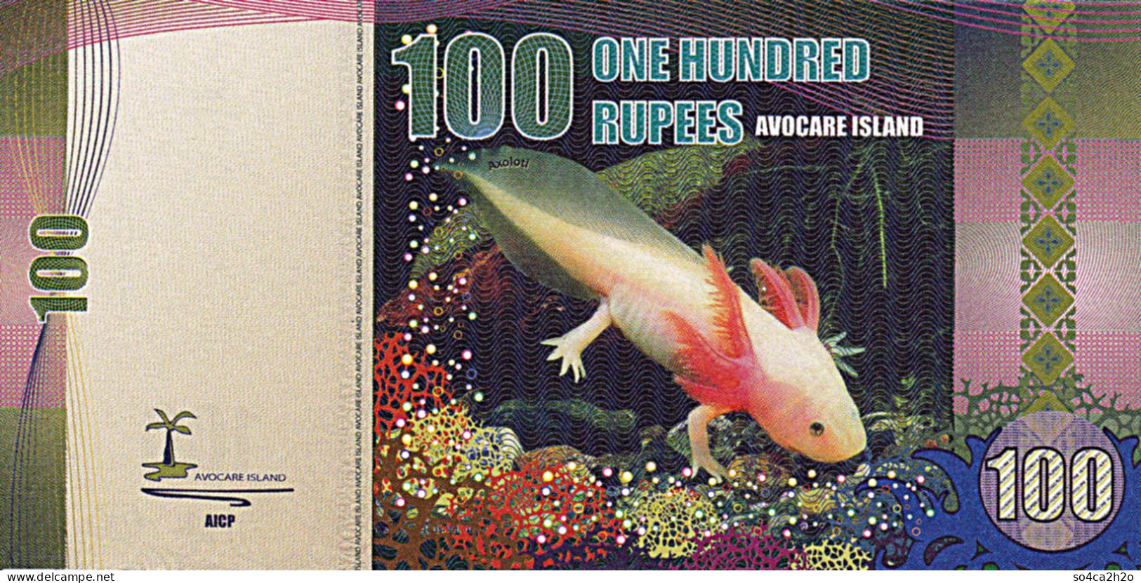 AVOCARE ISLAND 100 Rupees  2016 UNC - Ficción & Especímenes