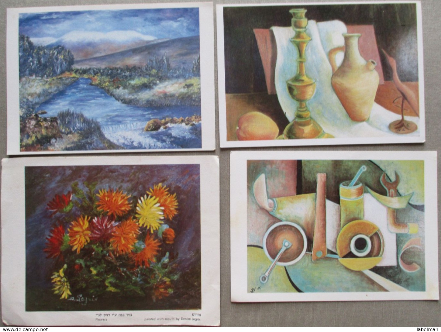 ISRAEL SHANA TOVA NEW YEAR MOUTH FOOT PAINTER ARTIST LOT CARTE CARD KARTE TARJETA BIGLIETTO CARTAO KARTKA POSTCARD - Año Nuevo