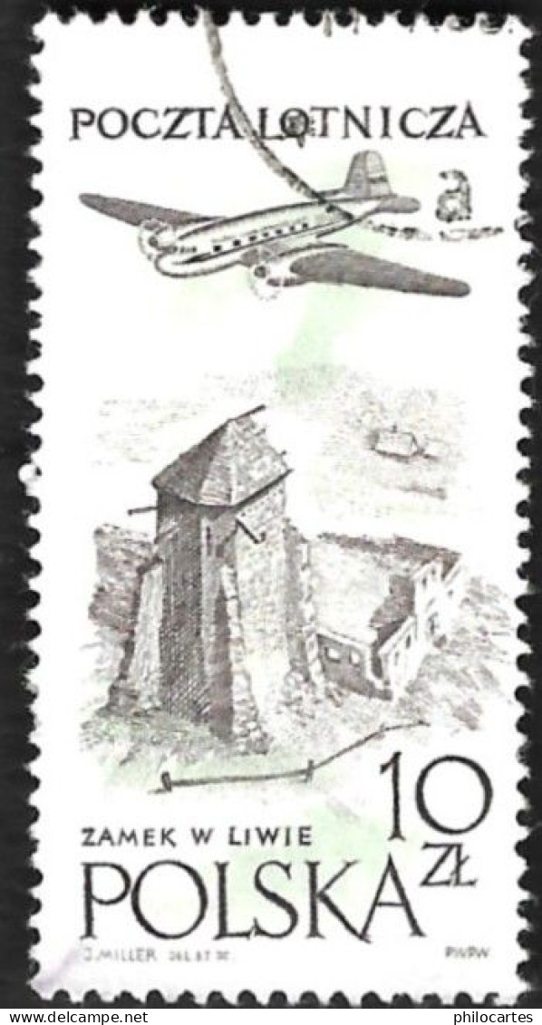 POLOGNE  1957   -   PA 47  -  Ruines Du Château De Liwa - Oblitéré - Used Stamps