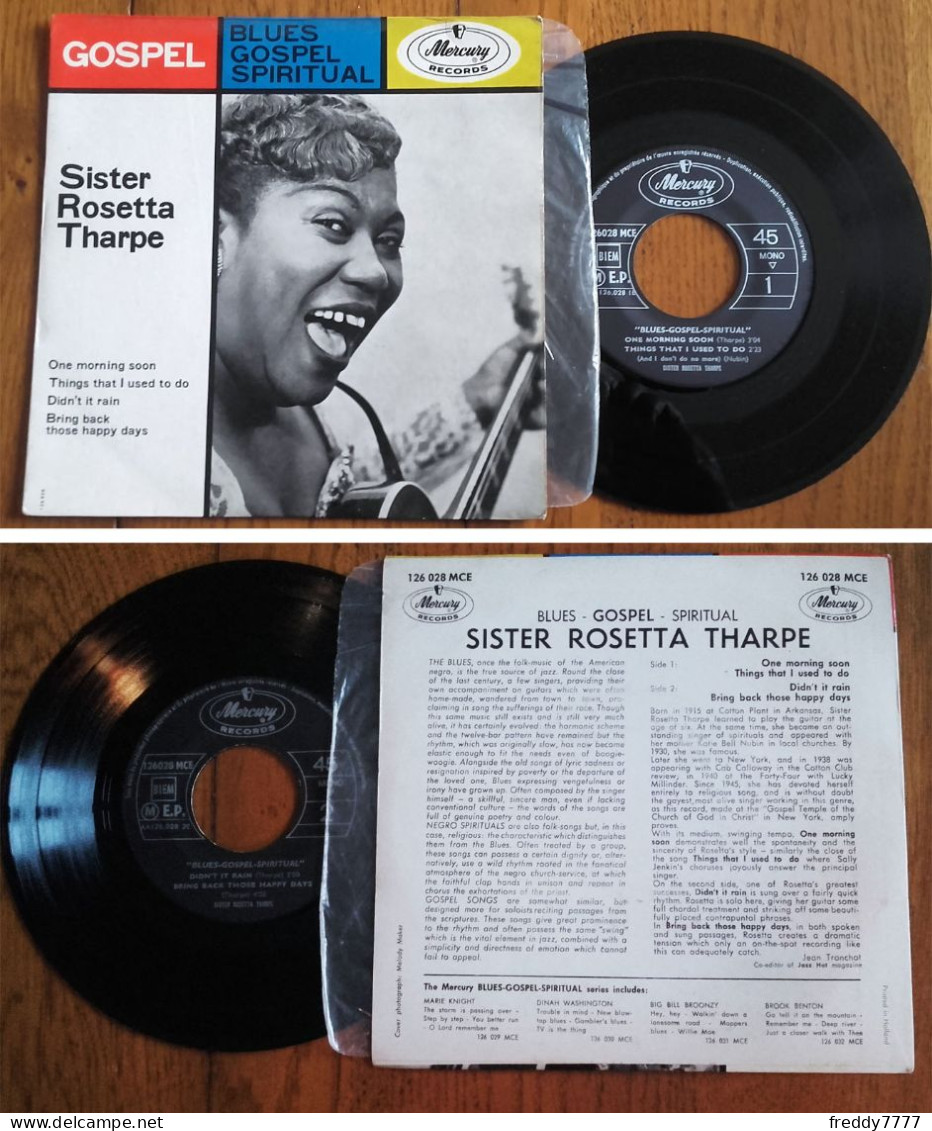 RARE French EP 45t RPM BIEM (7") SISTER ROSETTA THARPE «One Morning Soon» (2-1963) - Chants Gospels Et Religieux