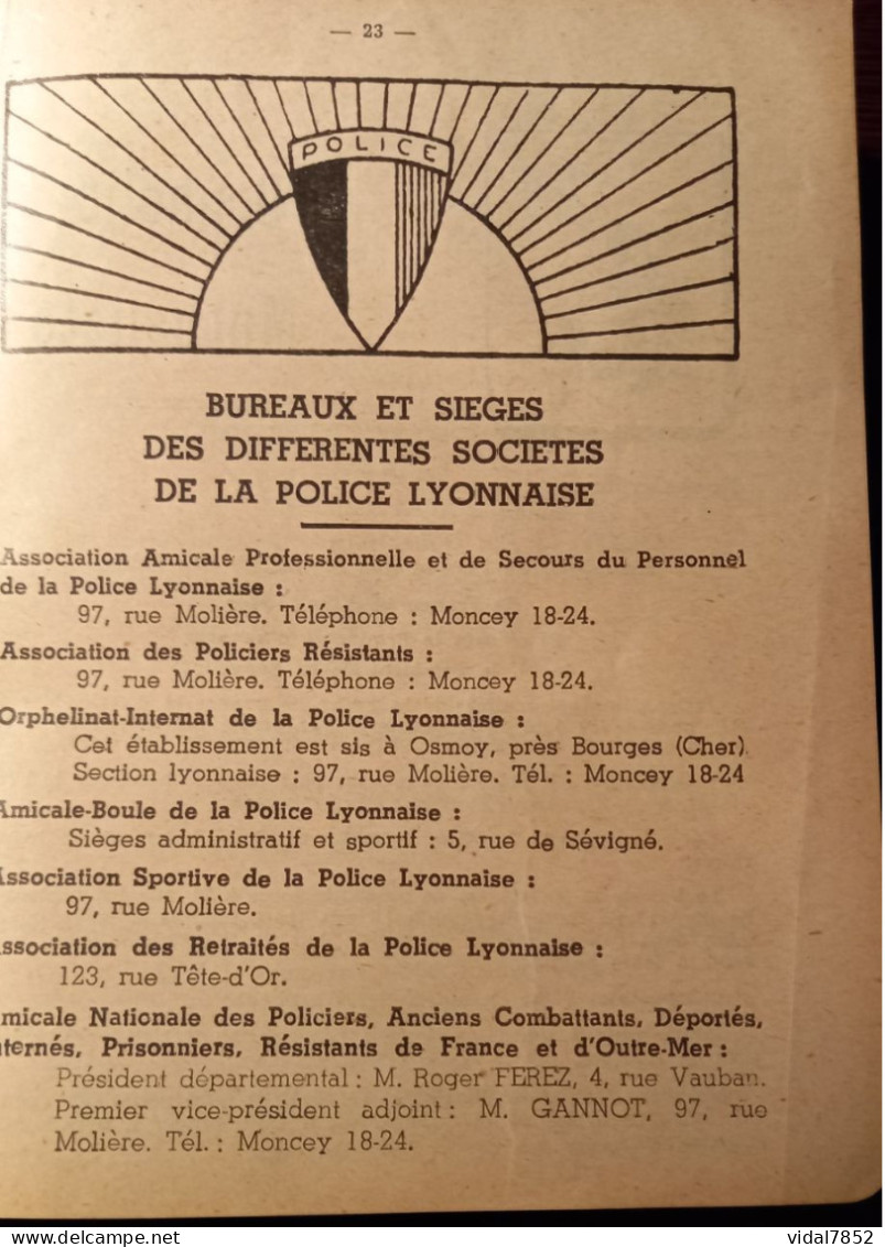 Guide Pratique De LYON.Edité Par L'association Amicale Professionnelle Et De Secours Du Personnel De La Police De Lyon. - Rhône-Alpes