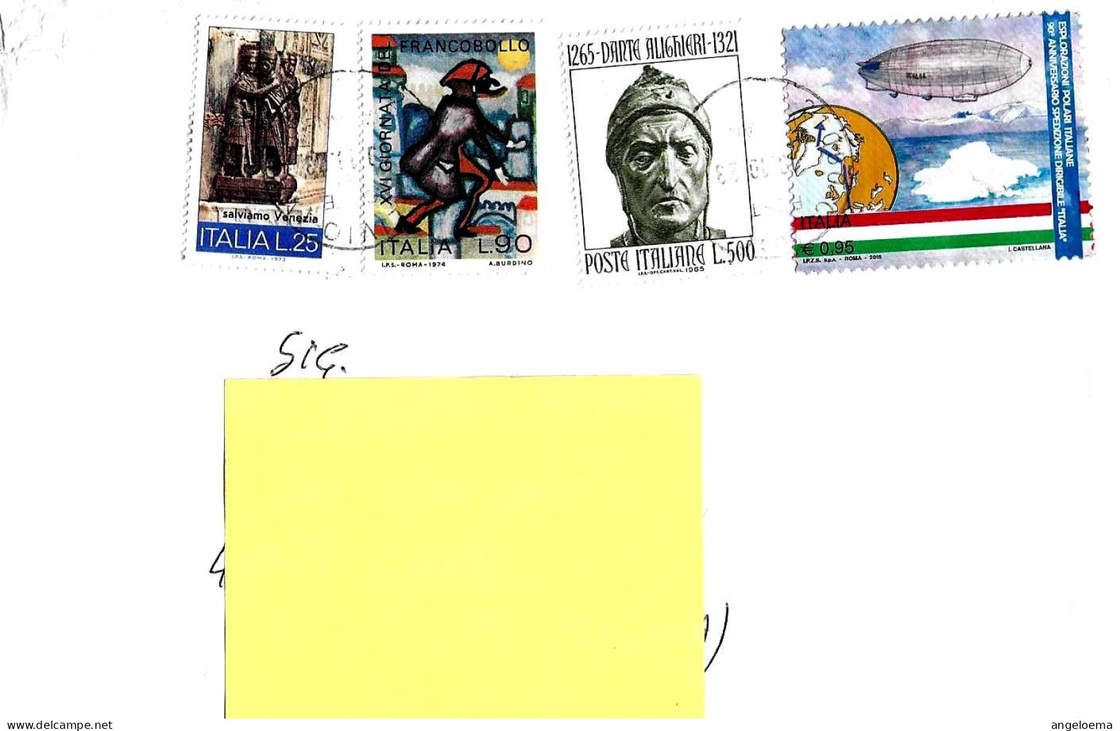 ITALIA ITALY - 2023 Lettera Posta4 Con 3 Francobolli In £ (1 Fuori Corso) Ed 1 In € 2018 90° Dirigibile Italia) - 11047 - 2021-...: Storia Postale