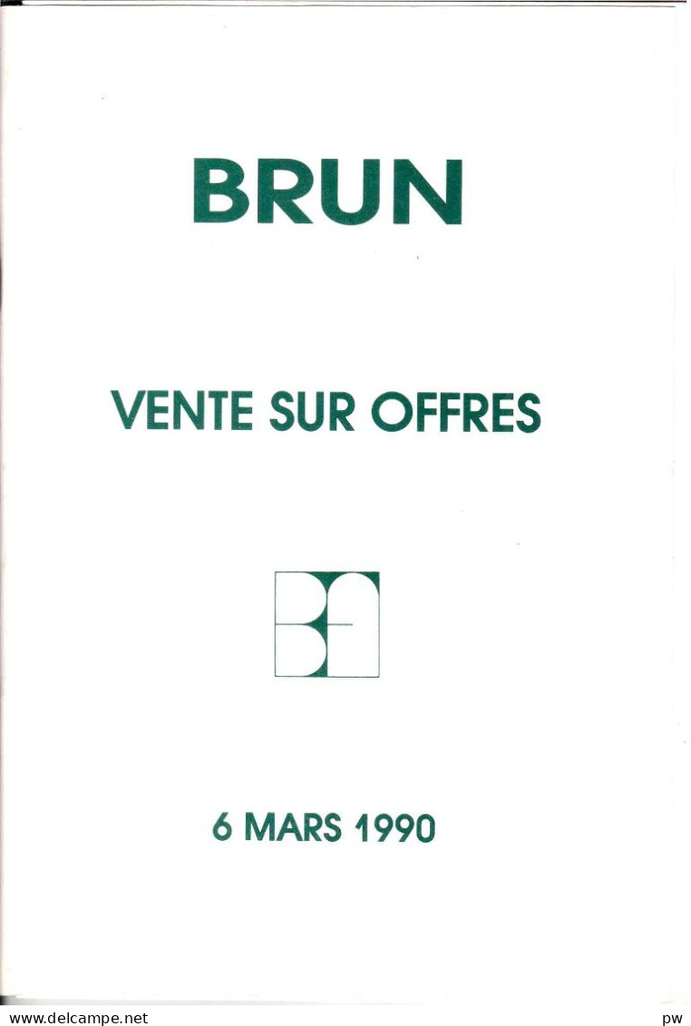 VENTES BRUN 1990  56e VENTE SUR OFFRES DU 6/3/1990 - Catalogues De Maisons De Vente