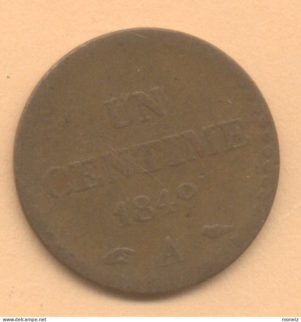 1 CENTIME 1849  AVEC ACCENT SUR LE  - E-  DE LA REPUBLIQUE TB - 1 Centime